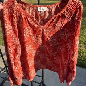 Jessica Simpson Red Patterned Blouse